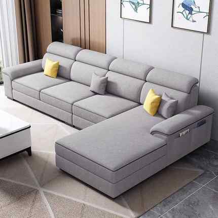 布艺沙发客厅新款简约现代轻奢大小户型转角可拆洗乳胶科技布沙发