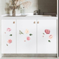 -104 牡丹花卉贴纸装饰房间卧室客厅柜子墙面遮丑墙贴画