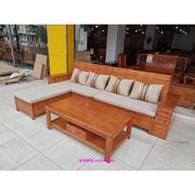 新款布木沙发客厅实木布艺沙发时尚悠闲橡木M加布沙发现代转角沙