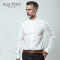 Allenove男士长袖白色衬衫结婚晚礼服领结款翼型领纯棉西装维也纳