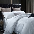 五星级酒店宾馆床上用品四件套纯棉60支白色被套床单民宿定制LOGO