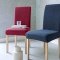 热销中高端老式木椅子圆桌餐桌椅子中罩用款家新实木套式北欧风红