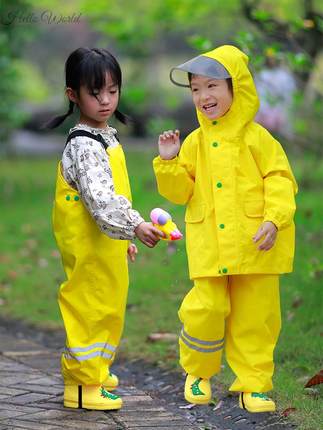 。雨衣儿童4岁幼儿园黄色防雨服幼D儿园小朋友3岁宝宝雨靴套装分