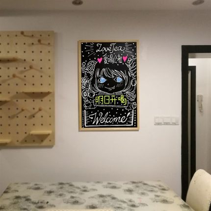 咖啡广告展示牌摆摊用店铺牌吸涂儿童手写招牌小黑板s家用磁挂式