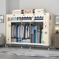 新款简易布衣柜家用卧室全钢架加粗加固加厚组装衣柜结实耐用出租