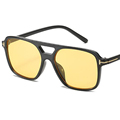 推荐Vintage Yellow Lens Square Sunglasses Women Luxury T Bra