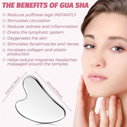 极速Gua Sha Facial Tool, Stainless Steel GuaSha Massage Tool
