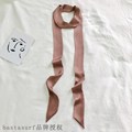 极速Solid color slender narrow silk scarf ribbon binding bag
