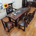 老船木茶桌椅功合夫厅家用小茶几中式仿古实木组客泡茶台套装一体