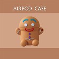 速发for Airpods 2 3D Cute Gingerbread Man cartoon Silicone H