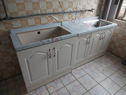 灶台柜厨房柜简易橱柜租房用小型家用储物柜组装经济型洗菜池柜子