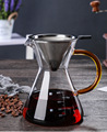 玻璃圆把手冲咖啡壶分享壶带刻度滴漏式超细一体手冲咖啡套装