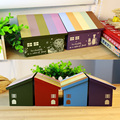 zakka创意彩虹实木房子储物盒首饰盒桌面收纳盒装饰品摆件小木箱