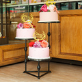 创意梯形铁艺三层蛋糕架子多层生日婚庆婚礼甜品台蛋糕模型展示架