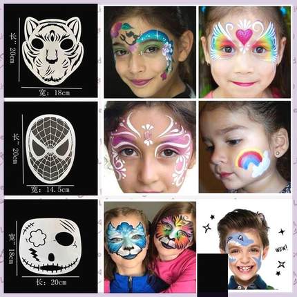 White set Face Painting Stencils Template Professional Body