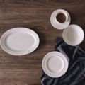 特卖处理法式美式出口纯白浮雕餐具咖啡杯西餐盘鱼盘平盘汤盘菜盘