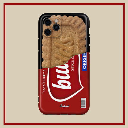 焦糖饼干适用iphone15 Plus精孔13手机壳14pro Max苹果12mini原创8plus全包11复古磨砂高级创意个性防摔原创