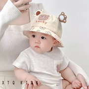 婴儿渔夫帽春秋薄款可爱超萌男女宝宝遮阳帽夏季凉帽卡通6个月2岁