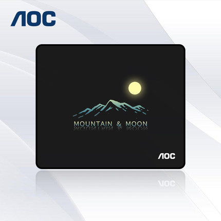 AOC电竞游戏办公鼠标垫中小号办公键盘电脑书桌垫M101山与月黑色