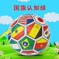 幼儿园早教国旗认知塑胶球中国地图玩具大皮球弹力彩印世界杯足球