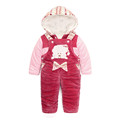 婴儿棉袄套装0-1-2岁男女宝宝冬装婴童棉衣背带裤棉服外出服冬季