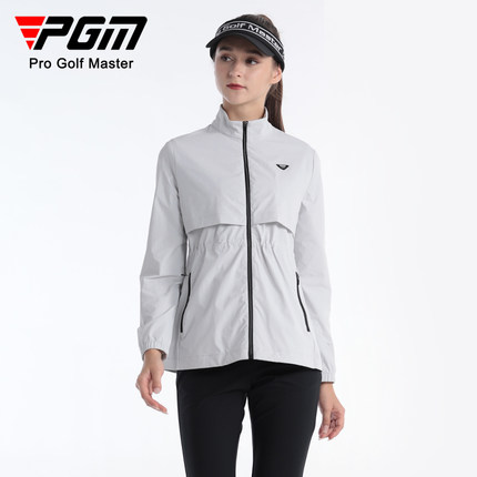 PGM 高尔夫服装女士外套春季长袖衣服保暖舒适束腰设计立领外套