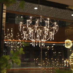 法式水晶吊灯现代轻奢餐厅灯简约艺术设计感网红复式别墅客厅灯
