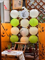 新中式古风环创折叠圆形绿色系纸灯笼装饰挂饰幼儿园走廊环境布置