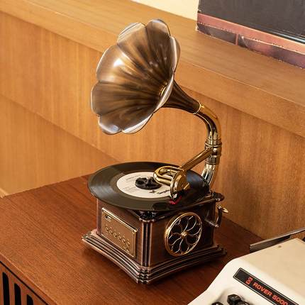 名伶109lp老式复古留声机黑胶唱片机客厅家用电唱机全新金属蓝牙