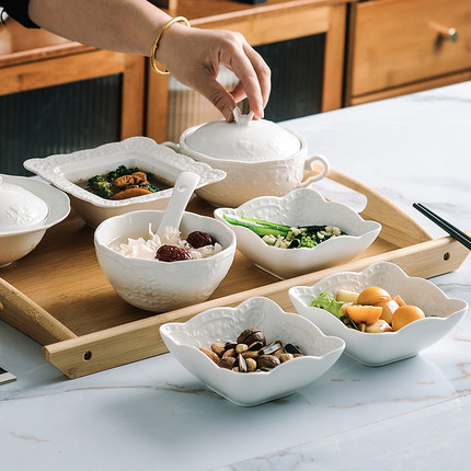 月子餐餐具套装高端家用带盖日式一人份餐盘陶瓷坐月子会所餐具