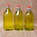 香油瓶玻璃麻油橄榄油空瓶家用透明圆形带盖密封防漏油壶500ml优