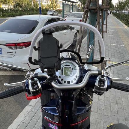 摩托车横杆标志姜戈150改装手机支架扩展杆多用途支架小孩扶手