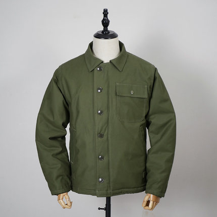 A2 Deck Jacket 甲板服外套夹克毛绒加厚冬军绿贡缎美式复刻咔叽