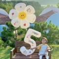 白色32寸数字铝膜气球定制姓名户外拍照道具儿童宝宝周岁场景布置
