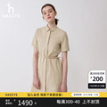 Hazzys哈吉斯2024夏季新品宽松直筒衬衫连衣裙休闲显瘦中长款裙女
