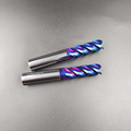 台湾 65度4刃钨钢铣刀 蓝色纳米涂层不锈钢铣刀 四刃钢用CNC平刀
