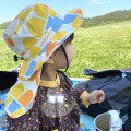 儿童防晒帽 日本wpc夏户外透气大帽檐男女宝宝遮阳防紫外线渔夫帽