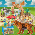 playmobil摩比世界德国儿童玩具仿真野生动物园套装 狮子老虎大象