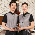 火锅店意大利主题西餐厅音乐餐吧红酒馆服务员工作服夏季短袖衬衫