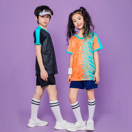儿童训练服女童羽毛球服男童足球速干运动套装乒乓球衣排球服定制