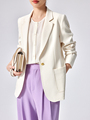 2024年春季新款三醋酸白色西装女休闲时尚垂感小西装高级女式外套