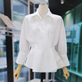 时尚减龄长袖白色衬衫女2022春季新款气质职业装衬衣休闲简约上衣