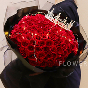 99朵红玫瑰花束生日鲜花速递同城上海广州重庆南京全国花店配送花