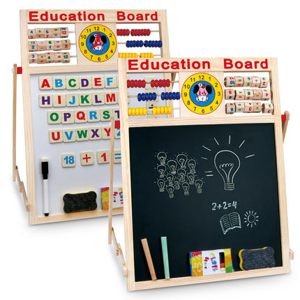 磁性画板写字板木质涂鸦画儿童家用多功能数学字母学习计算架玩具