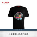 HUGO BOSS雨果博斯男士2024夏季新款汽车艺术印花宽松版型棉质T恤