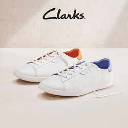 Clarks其乐女鞋艾斯轻量鞋子女休闲小白鞋白色板鞋单鞋女