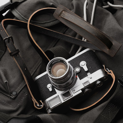 MrStone 战地复古真皮相机肩带适用徕卡Q3索尼A7C相机背带