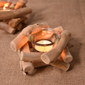 北欧简约天然原木质创意树枝烛台香薰蜡烛杯浪漫欧式家居装饰摆件