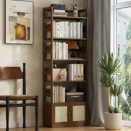 书架落地式置物架家用靠墙多功能储物柜非实木多层大容量新款书柜