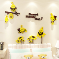 蜜蜂贴纸儿童房间布置卧室墙面装饰床头背景亚克力3d立体墙壁贴画